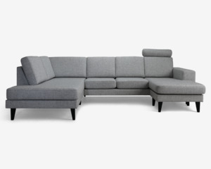 Sofa U-Shape Venstrevendt Lys Grå