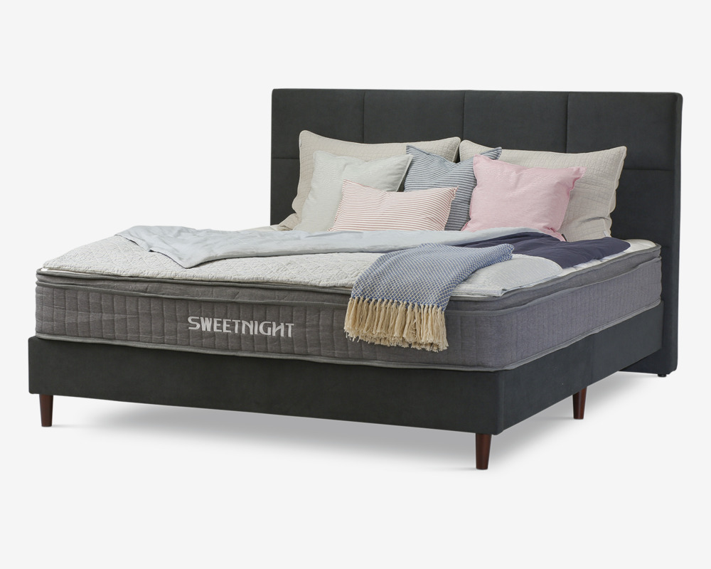 Komplet seng 180 x 200 cm grå 