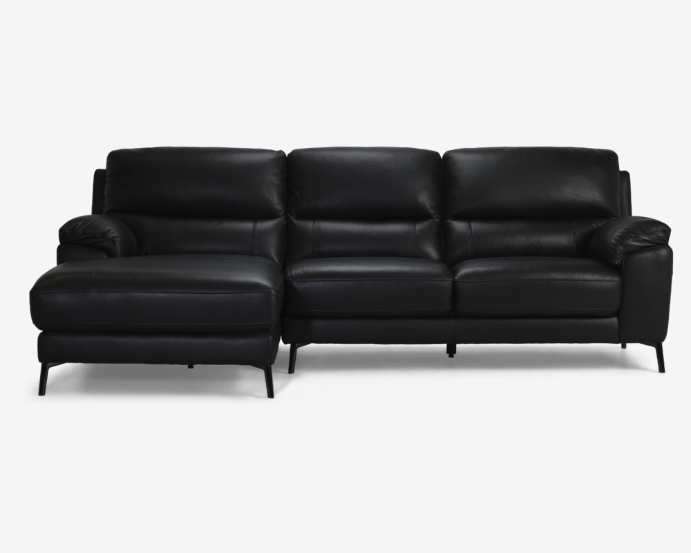 Sofa m/Chaiselong Sort Læder Venstre Violino