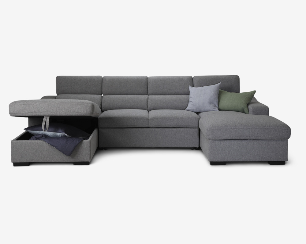 Sovesofa U-Shape Lys Grå