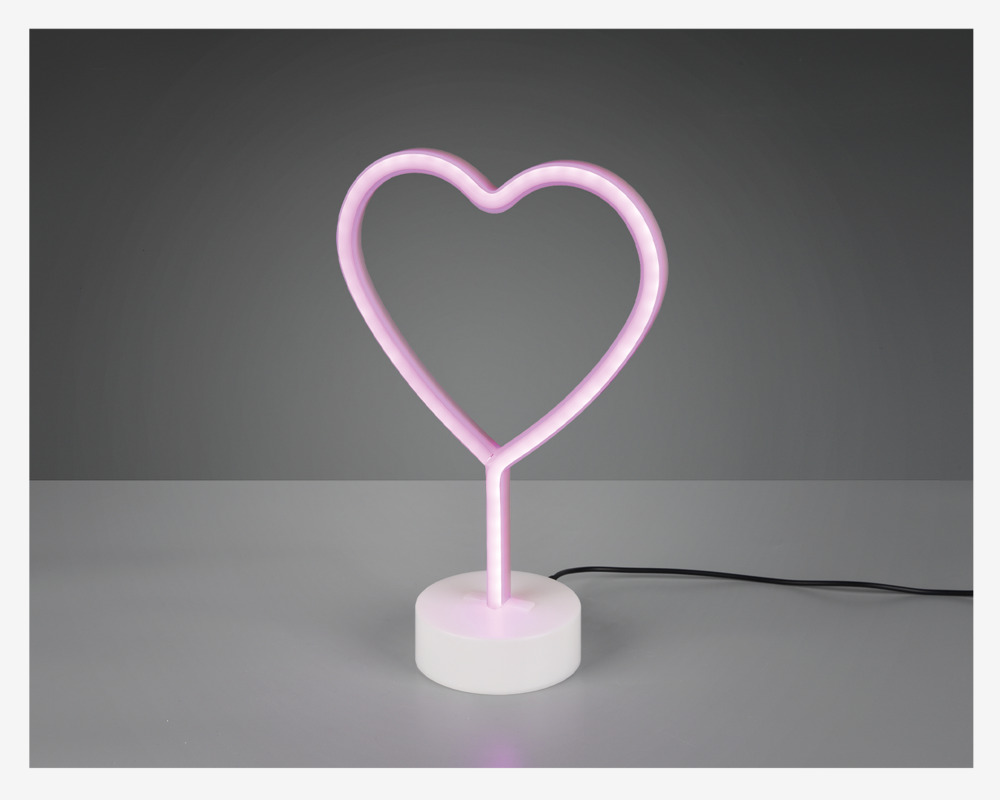 Bordlampe Hjerte Pink H.30,5 cm 
