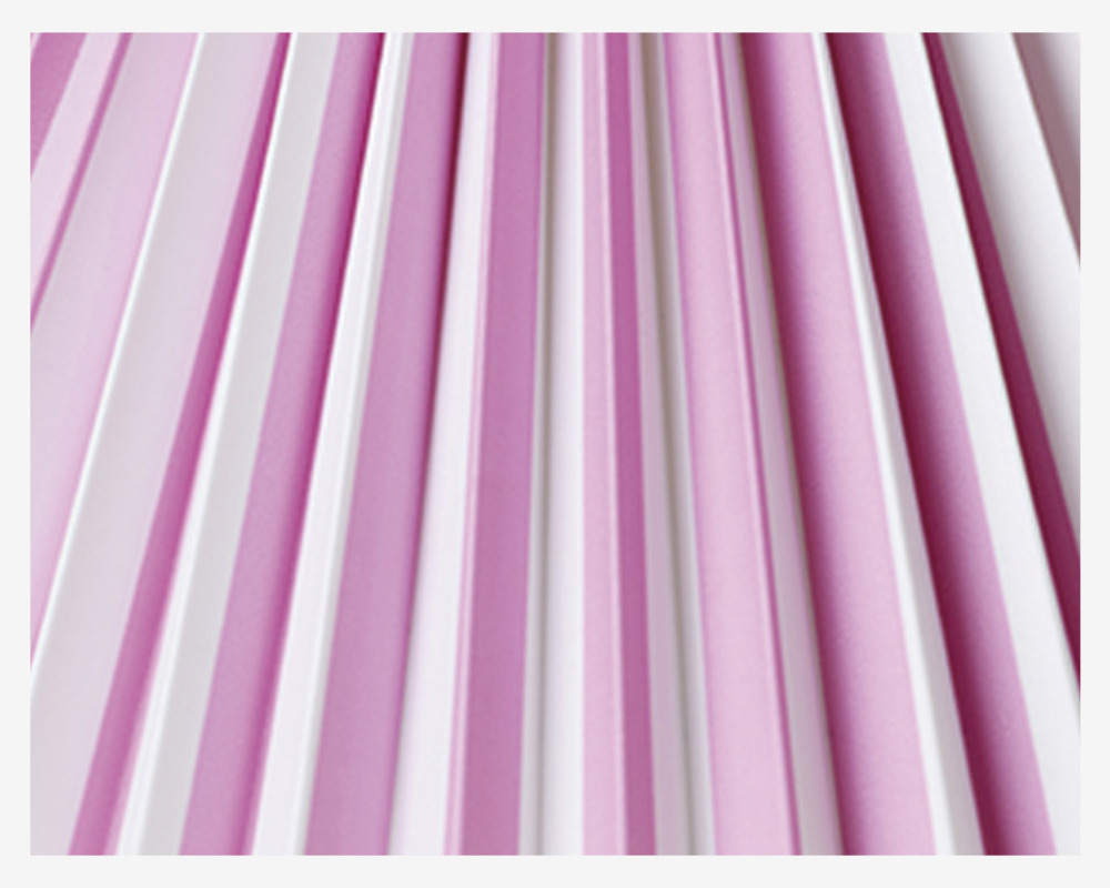 Plisséskærm Stribet Pink/Hvid 21 cm 