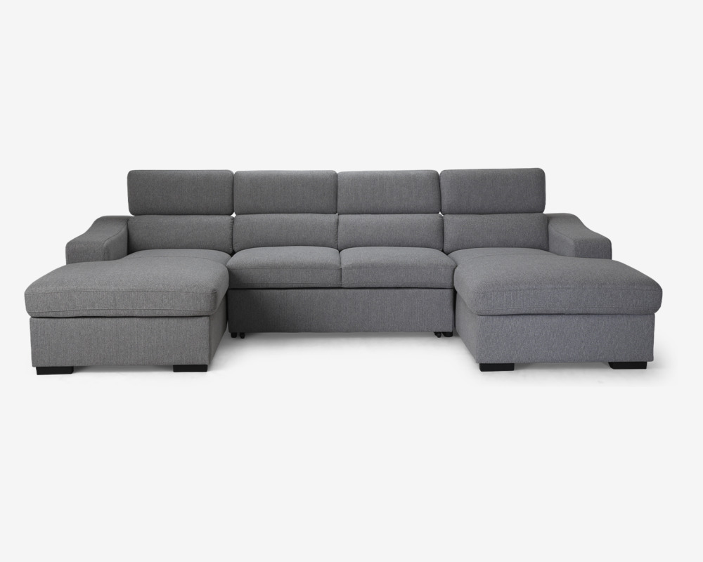 Sovesofa U-Shape Lys Grå