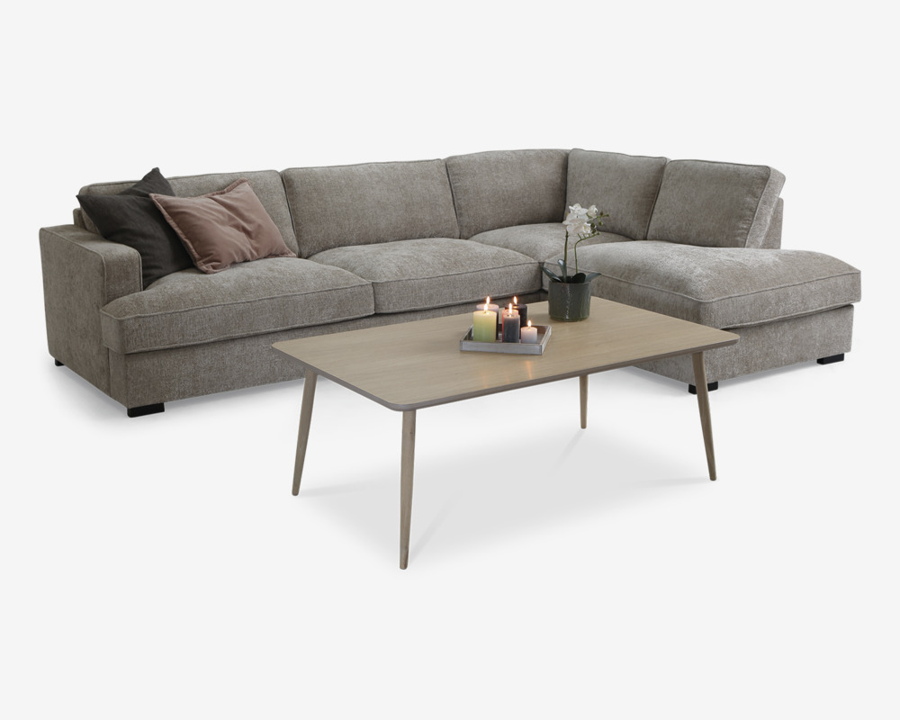 Sofa M/Open End Beige Højrevendt