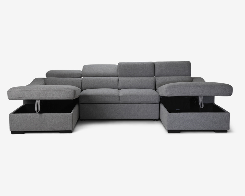 Sovesofa U-Shape Lys Grå