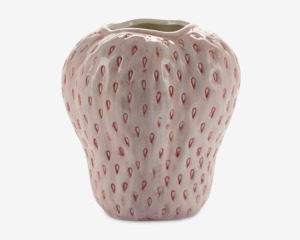 Vase Jordbær Lyserød H.18 cm  