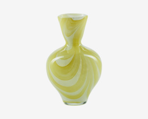 Vase Hjerteform Gul H.23,5 cm 