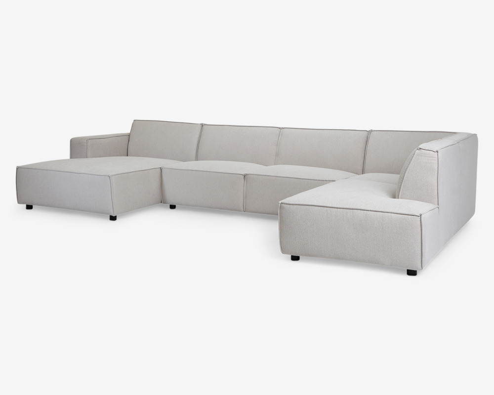 Sofa U-shape Højrevendt Beige