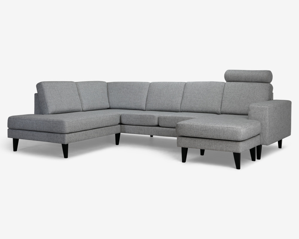 Sofa U-Shape Venstrevendt Lys Grå