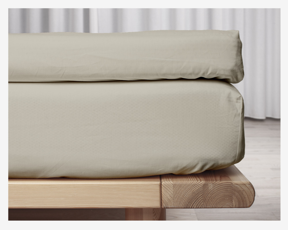 Kuvertlagen Percale Sand 90x200 cm 