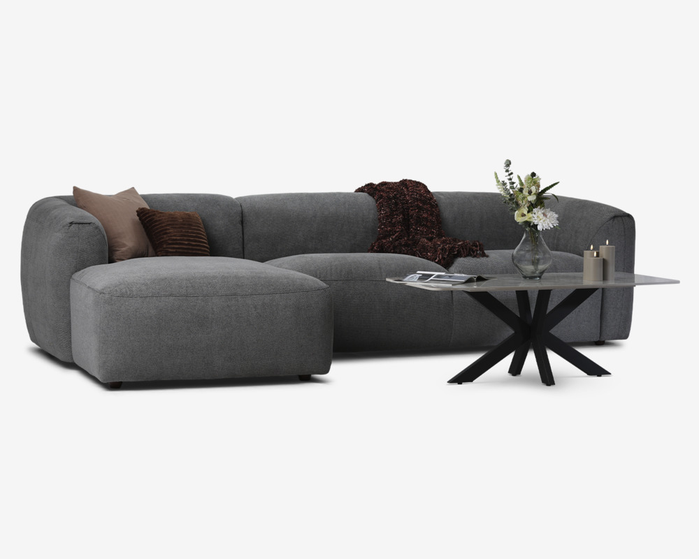 Sofa M/Chaiselong Violino Venstre Grå