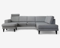 Sofa U-Shape Højrevendt Lys Grå