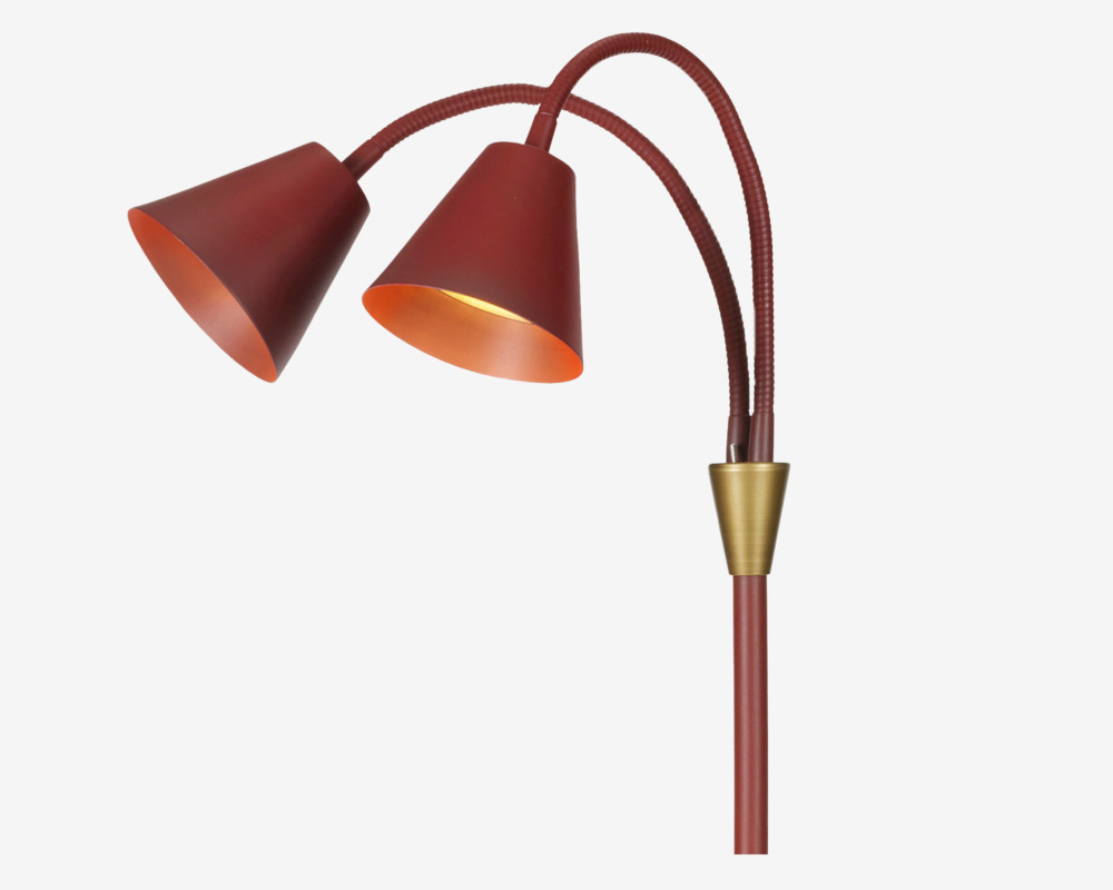 Gulvlampe Hygge rødbrun H. 135 cm