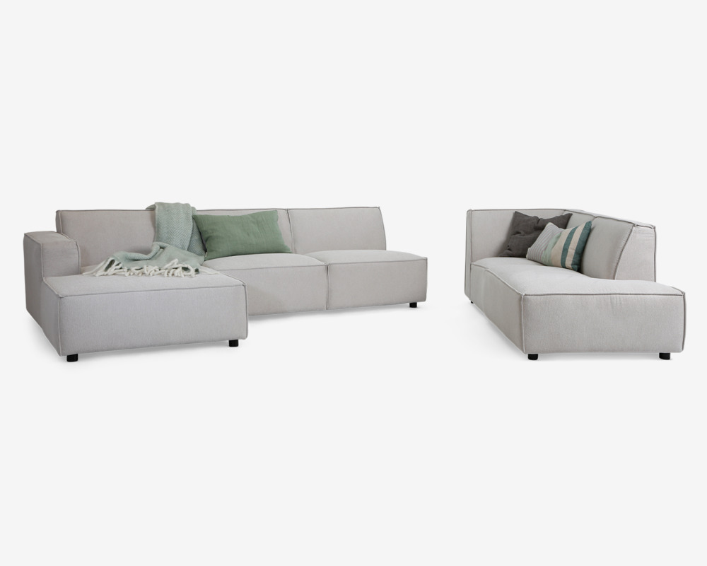 Sofa U-shape Højrevendt Beige