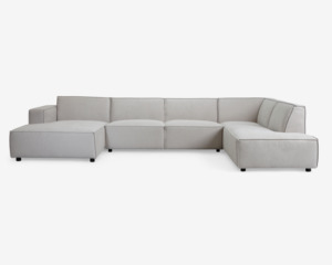 Sofa U-shape Højrevendt Beige