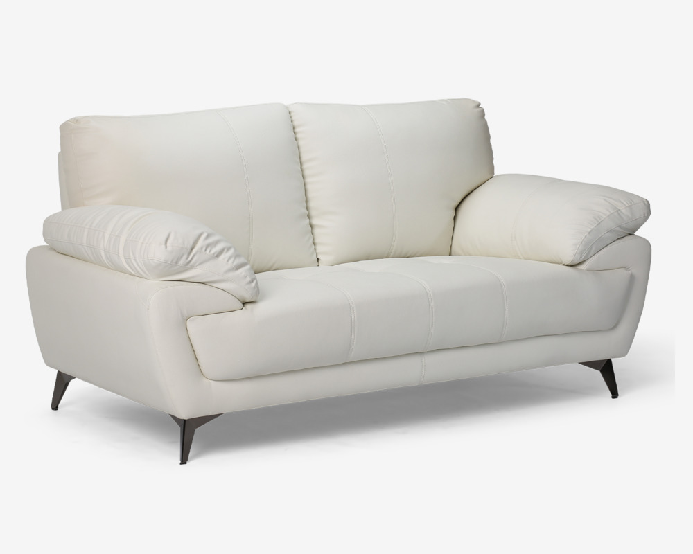 Sofa 2 Pers. Hvid kunstlæder