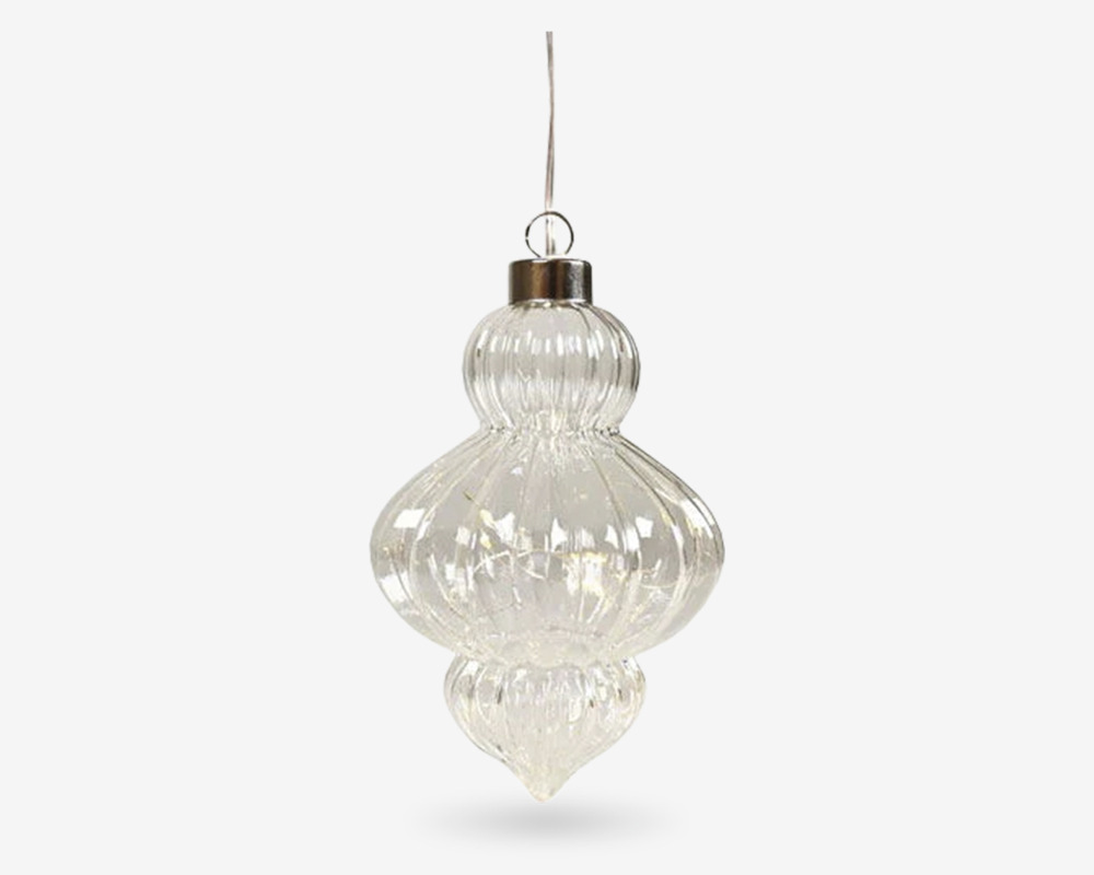 Ornament Glas LED H. 13cm