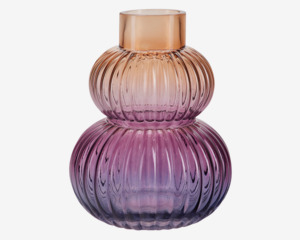 Vase Glas Lilla/Orange H.20cm