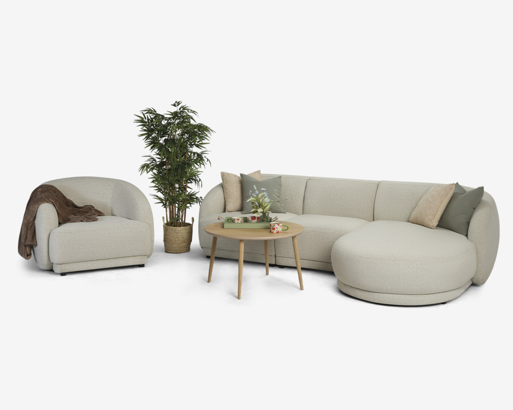 Sofa Med Chaiselong Højre Beige